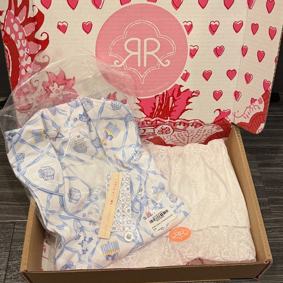 LoveShackFancy x Roller Rabbit Starry Nights Lattice Polo Pajamas - Picture 7 of 12